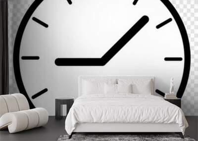 Time icon. Clock, alarm clock, around the clock, reminder, day and night, Punctuality, wall clock. Date management concept. Simple Clock in flat style. Watch on white background. Business illustration Wall mural