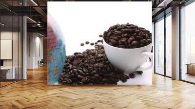 Dark roasted coffee beans Wall mural