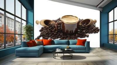 Dark roasted coffee beans Wall mural