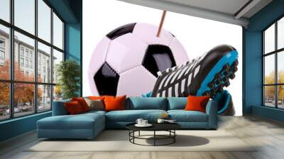 Soccer ball or football with a national flag Wall mural