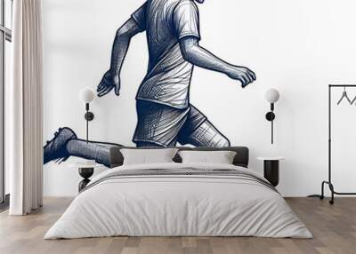 abstract football player lines Wall mural