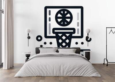 well made basketball hoop icon vector with white background Wall mural