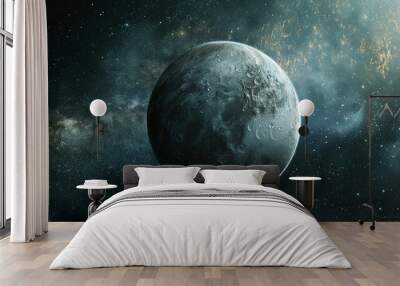 moon and stars in the sky Wall mural