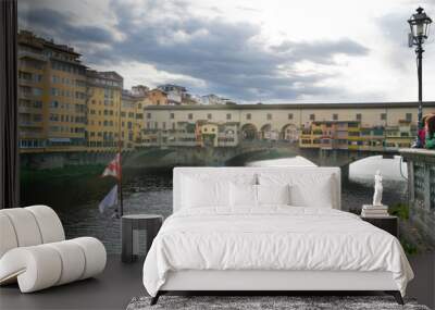 Ponte Vecchio, bridge over river Arno in Venice, Italy Wall mural