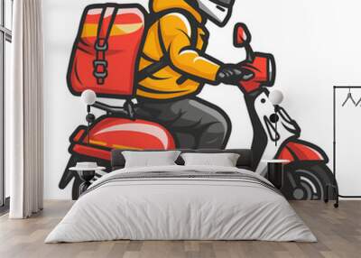 Food delivery service logo transparent Wall mural