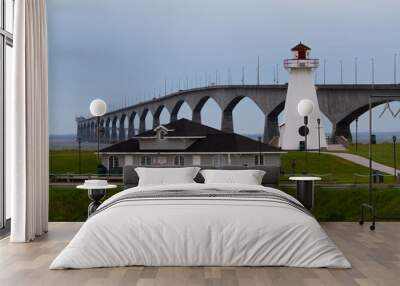 lighthouse with long bridge Wall mural