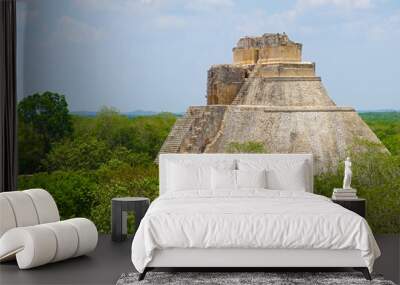 Mayan Pyramids in Uxmal, Mexico Wall mural