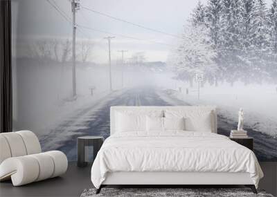 Snowy Roads Wall mural