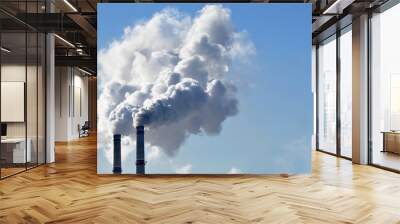 industrial smoke from chimney Wall mural