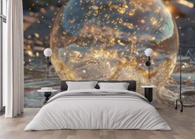 bubble exploding hyperrealistic and ultra detailed Wall mural