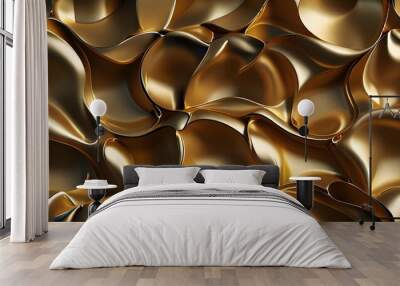 Christmas golden waves Wall mural