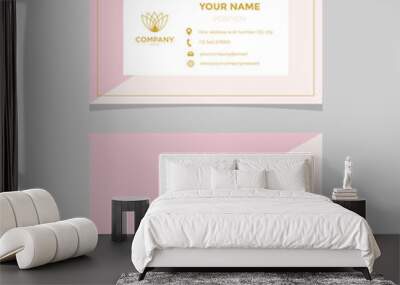 Pink business card feminine style  Wall mural