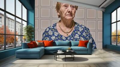 almost centennial woman, lively and happy celebrating her birthday party. Concepto longevidad, edad avanzada Wall mural