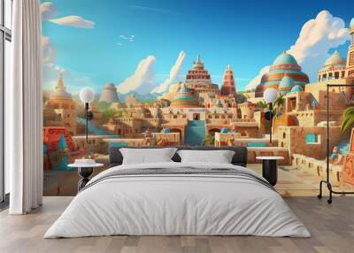 3D cartoon empty background of ancient Rome Wall mural