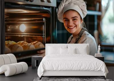 bakery chef cooking at home Wall mural