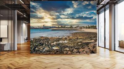 beautiful photography of the coast of the islands of Lanzarote, Canary Islands Wall mural