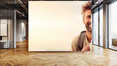 happy loving couple enjoying on the beach Wall mural