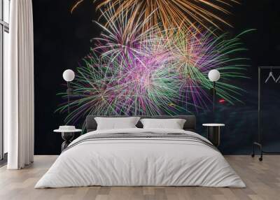 Fireworks at Night Wall mural