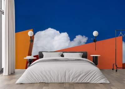 Tropical colors of Miami's South Beach art deco scenes reflect the older architecture of South Miami. Wall mural