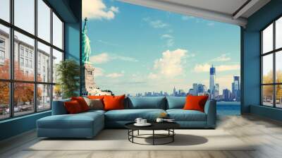 panorama on manhattan, new york city Wall mural