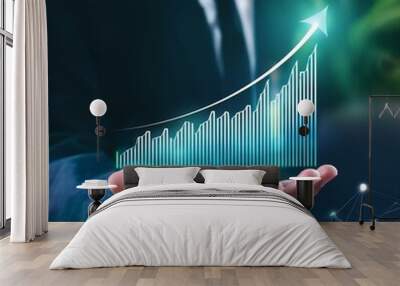 2024 progress or development concept, Business growth, investment profit increase, arrow graph future growth plans, growing sales and revenue.	
 Wall mural