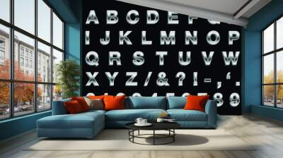 silver letters - bold Wall mural