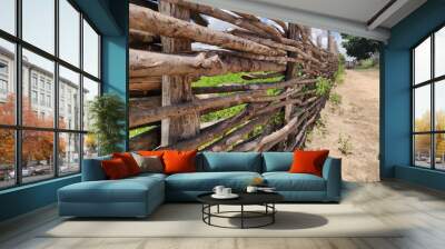 old wooden fence Wall mural