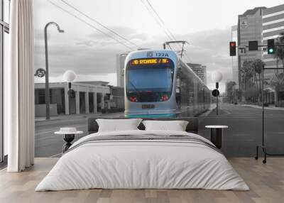 city train in phoenix and in colorsplash. Wall mural