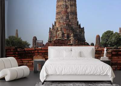 A beautiful view of Wat Chai Wattanaram temple in Ayutthaya, Thailand. Wall mural