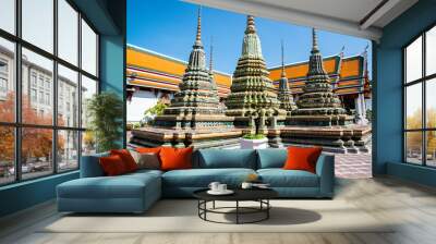 A beautiful view of Wat Pho temple in Bangkok, Thailand. Wall mural