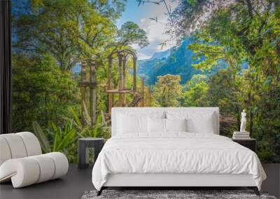 Xilitla Jungle and amazing hidden castle at Huasteca Potosina in San Luis Potosi, Mexico Wall mural