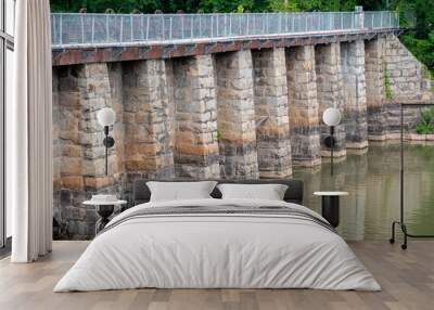 The Columbia Canal Diversion Dam with water marks from high water levels Wall mural