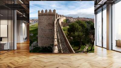 Walking the walls of Ávila in central Spain are the city of Avila's principal historic feature. Wall mural