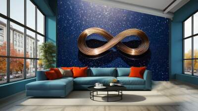 golden infinity symbol sign on glowing blue background world autism awareness day autism rights movement neurodiversity autistic acceptance movement Wall mural