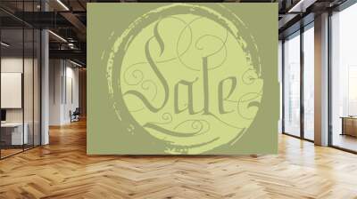 Hand lettering sale on grunge brush background Wall mural