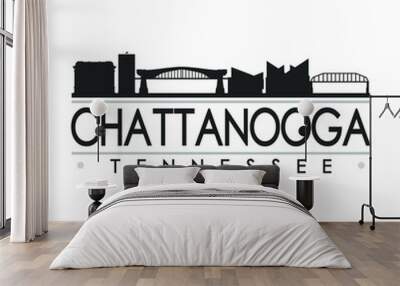 Chattanooga Tennessee Skyline Silhouette City. Cityscape Design Vector. Famous Monuments Tourism. Wall mural