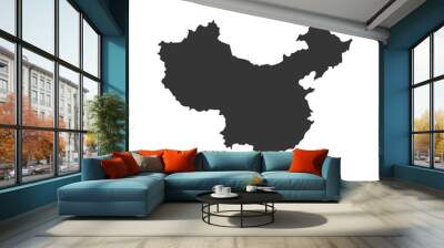 China Map Icon Silhouette Illustration. Chinese Vector Graphic Pictogram Symbol Clip Art. Doodle Sketch Black Sign. Wall mural