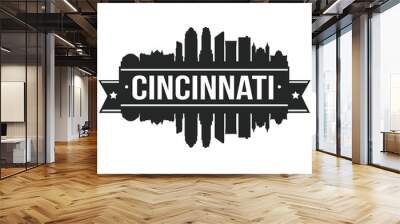 Cincinnati Skyline Silhouette Design City Vector Art Landmark. Wall mural