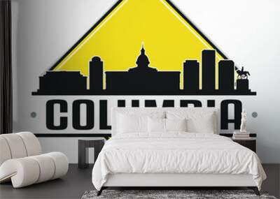 Columbia, SC, USA Skyline Logo. Adventure Landscape Design Vector Illustration. Wall mural