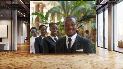 Photography of Angola team of professional workers in a modern hotel.	
 Wall mural