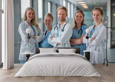 Photography of dutch team of professional workers in a hospital.	 Wall mural