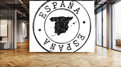 Spain Silhouette Postal Passport. Stamp Round Vector Icon Map. Design  Travel Postmark.  Wall mural