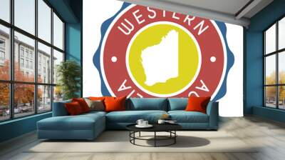 Western Australia, Australia Badge Map Vector Seal Vector Sign. National Symbol Country Stamp Design Icon Label.  Wall mural