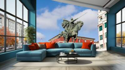 statue dedicated to the medieval hero El Cid Campeador in the city of Burgos, Spain Wall mural