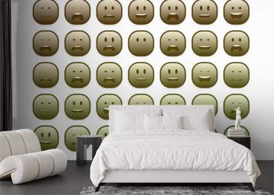 set of colourful smiley faces emoji Wall mural