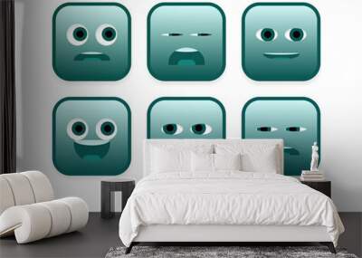 set of faces emoji smileys Wall mural