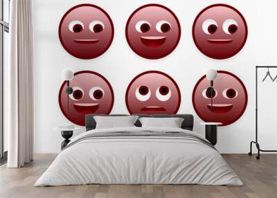 set of faces emoji smileys Wall mural