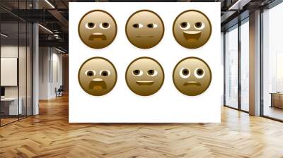 set of faces emoji smileys Wall mural