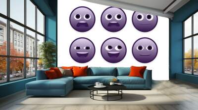 set of faces emoji smileys Wall mural