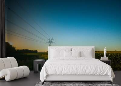 Rural Power Lines Wall mural